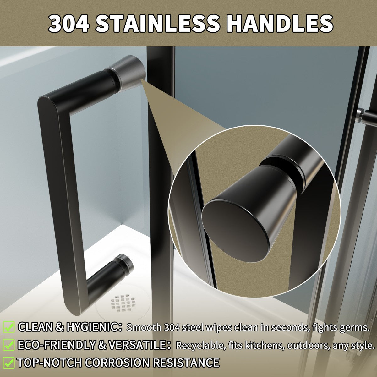 Haven 38" x 72" Matte Black Corner Shower Enclosure,6mm Clear Glass,Double Sliding Shower Doors,Not Base,Adjustable