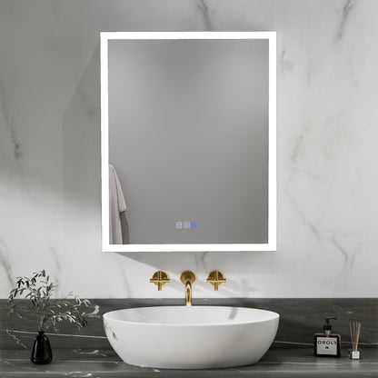 ExBrite 24"W x 30"H LED Medicine Cabinet with Anti-Fog, Stepless Color Temperature and Dimming, Adjustable Shelves, Aluminum Frame, Recessed or Surface Mount, Hinge on Left - ExBriteUSA