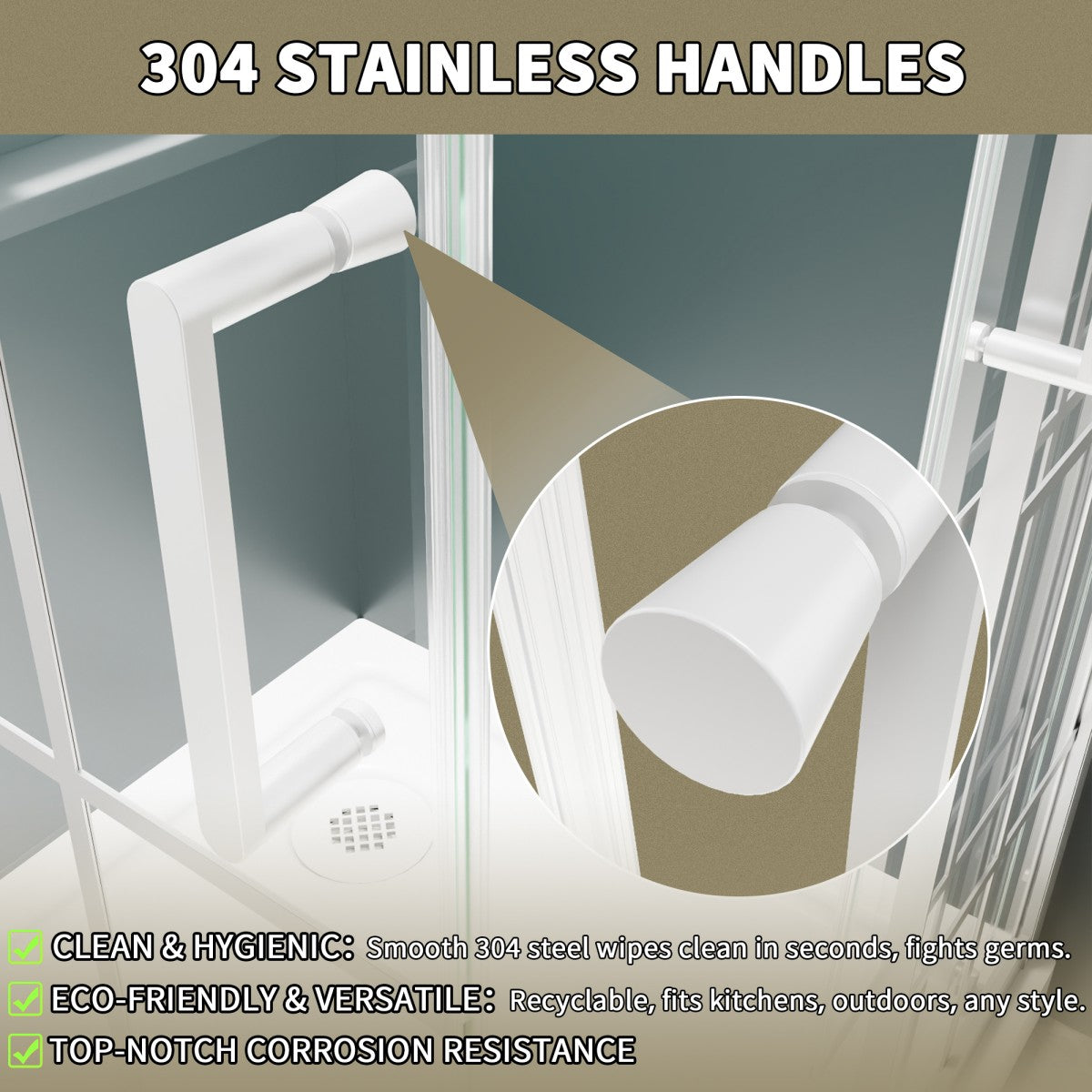 Haven-S 38" x 72" Corner Shower Enclosure,6mm Clear Glass,Double Sliding Shower Doors,White,Not Base,Adjustable