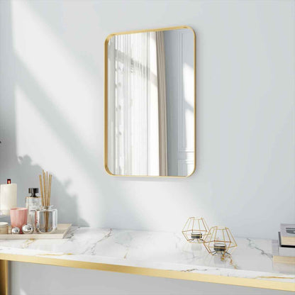 Noir 16" x 24" Gold Framed Rectangular Bathroom Mirror