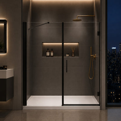 Custom Made Shower Doors | Hinged 10mm SGCC Tempered Glass Enclosure with Customizable Hardware