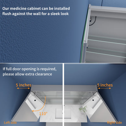 Boost-M1 52" W x 26" H Combination Medicine Cabinet with Mirror led Lighted Medicine Cabinet