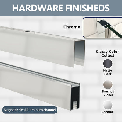 Prism Neo-Angle Frameless Shower Door 36 in. W x 72 in. H Corner Shower Enclosure,6mm Clear Glass,Pivot Shower Doors,Chrome,Not Base