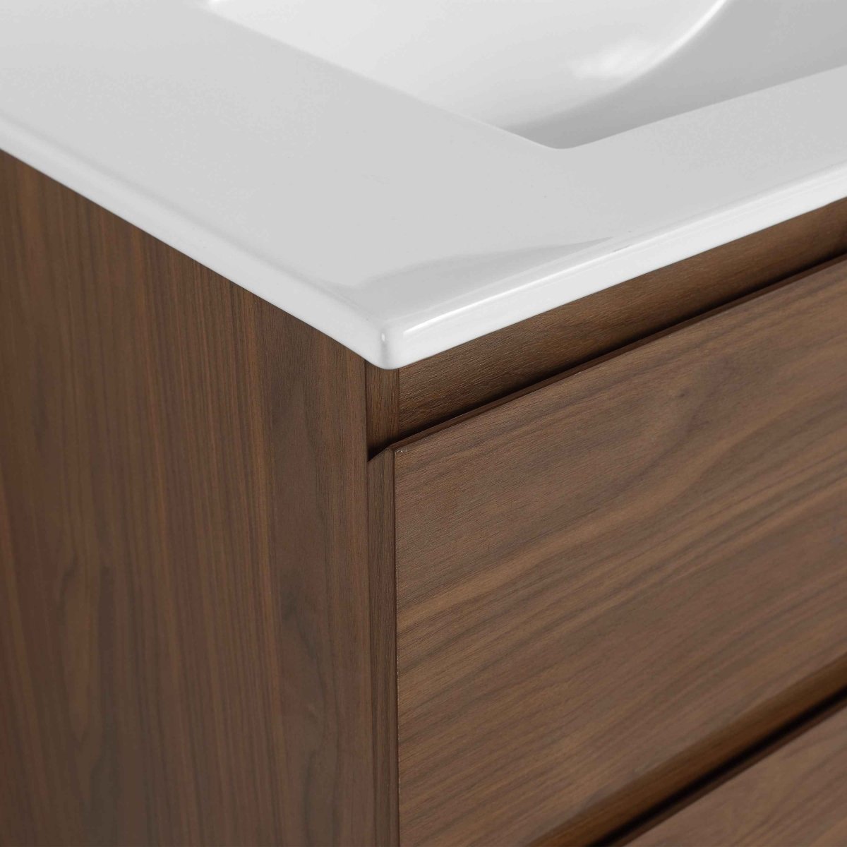 30' Wall-Mounted Bathroom Vanity With Ceramic Sink, KD-Package,2-Soft Close Drawers, KD-Package