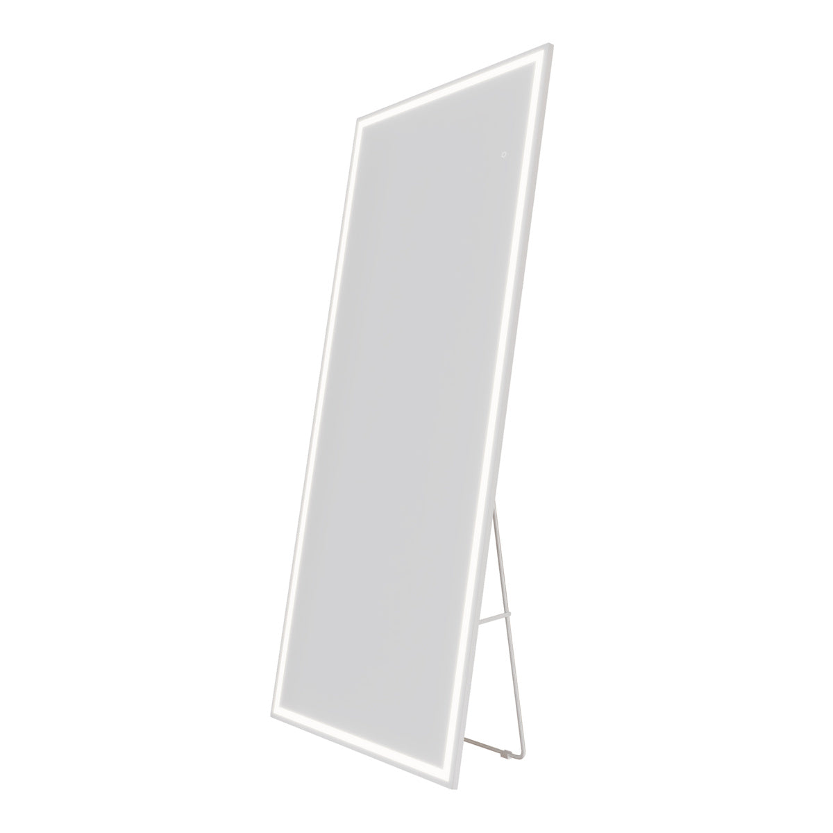 Nivor 82"x34" Dimmable LED Full-Length Floor Framed Mirror with Stand, 3-Color Lights & Wall-Mount Option