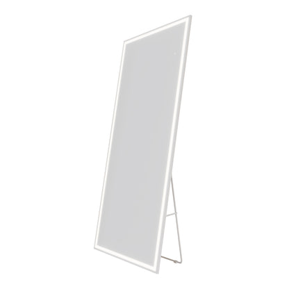 Nivor 82"x34" Dimmable LED Full-Length Floor Framed Mirror with Stand, 3-Color Lights & Wall-Mount Option