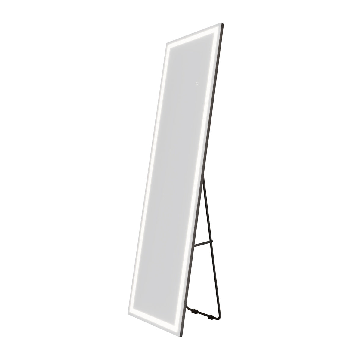 Nivor 60"x16" Dimmable LED Full-Length Floor Framed Mirror with Stand, 3-Color Lights & Wall-Mount Option