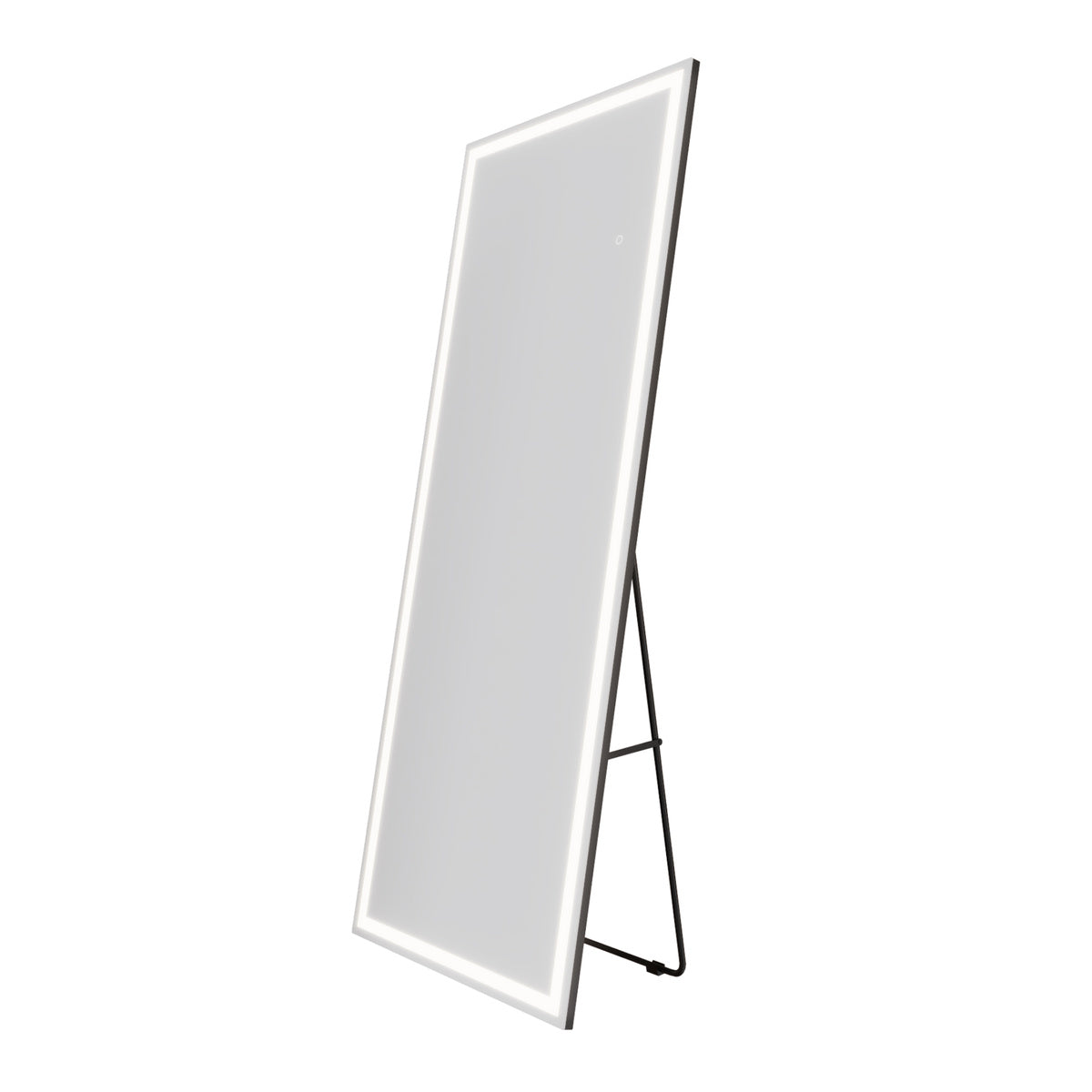 Nivor 63"x24" Dimmable LED Full-Length Floor Framed Mirror with Stand, 3-Color Lights & Wall-Mount Option