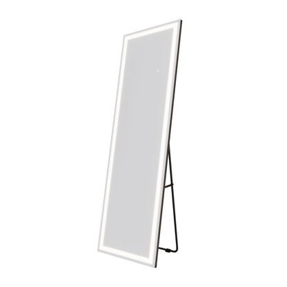 Nivor 34″ × 82″ Dimmable LED Full-Length Floor Mirror with Stand, 3-Color Lights & Wall-Mount Option