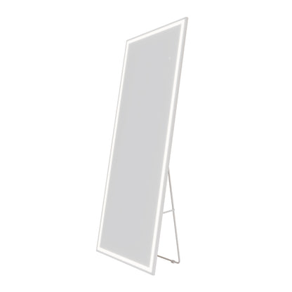 Nivor 80"x32" Dimmable LED Full-Length Floor Framed Mirror with Stand, 3-Color Lights & Wall-Mount Option