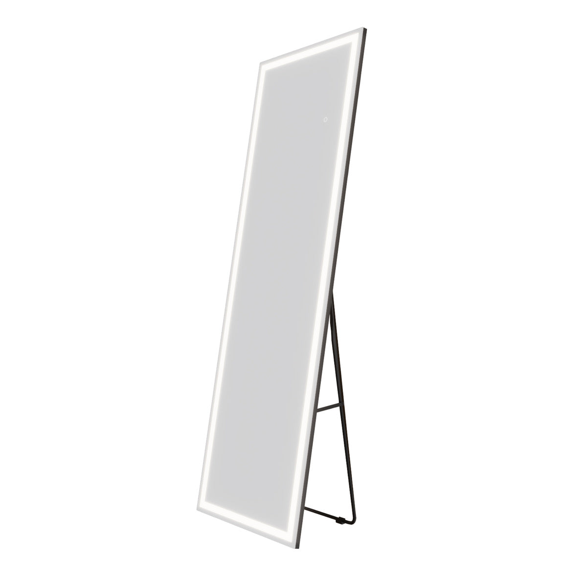 Nivor 67"x20" Dimmable LED Full-Length Floor Framed Mirror with Stand, 3-Color Lights & Wall-Mount Option