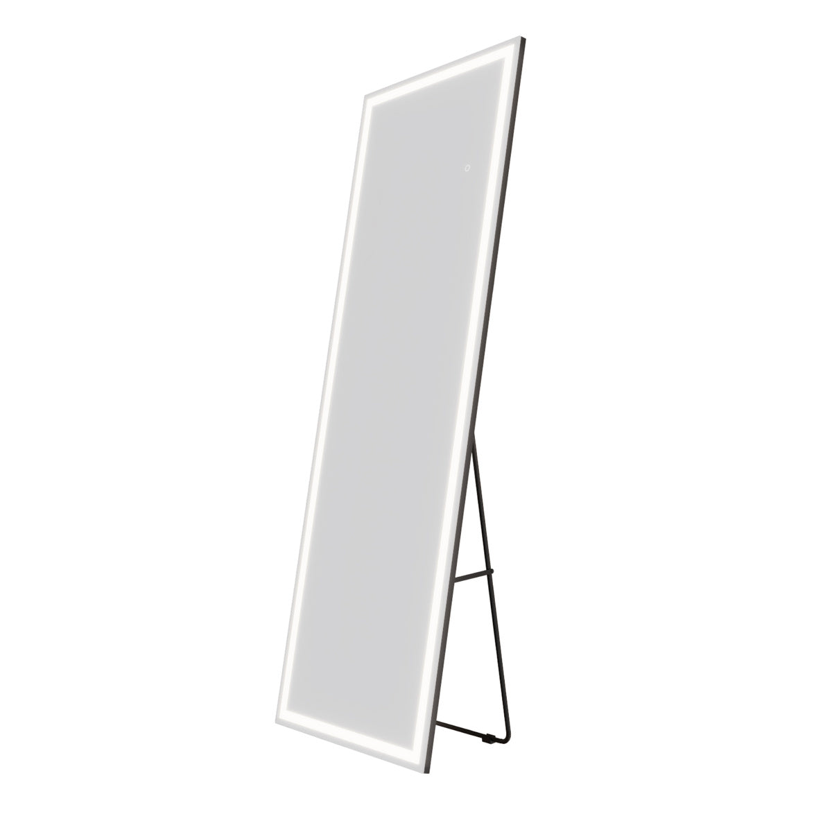 Nivor 67"x22" Dimmable LED Full-Length Floor Framed Mirror with Stand, 3-Color Lights & Wall-Mount Option