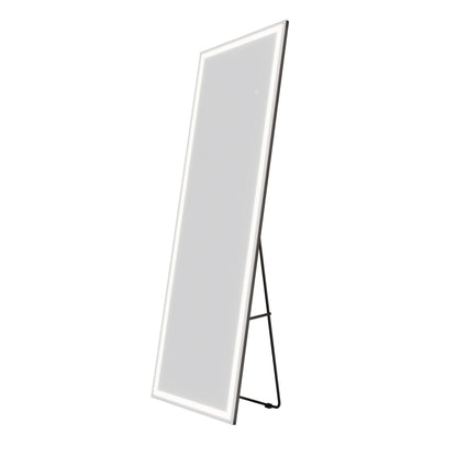Nivor 67"x22" Dimmable LED Full-Length Floor Framed Mirror with Stand, 3-Color Lights & Wall-Mount Option