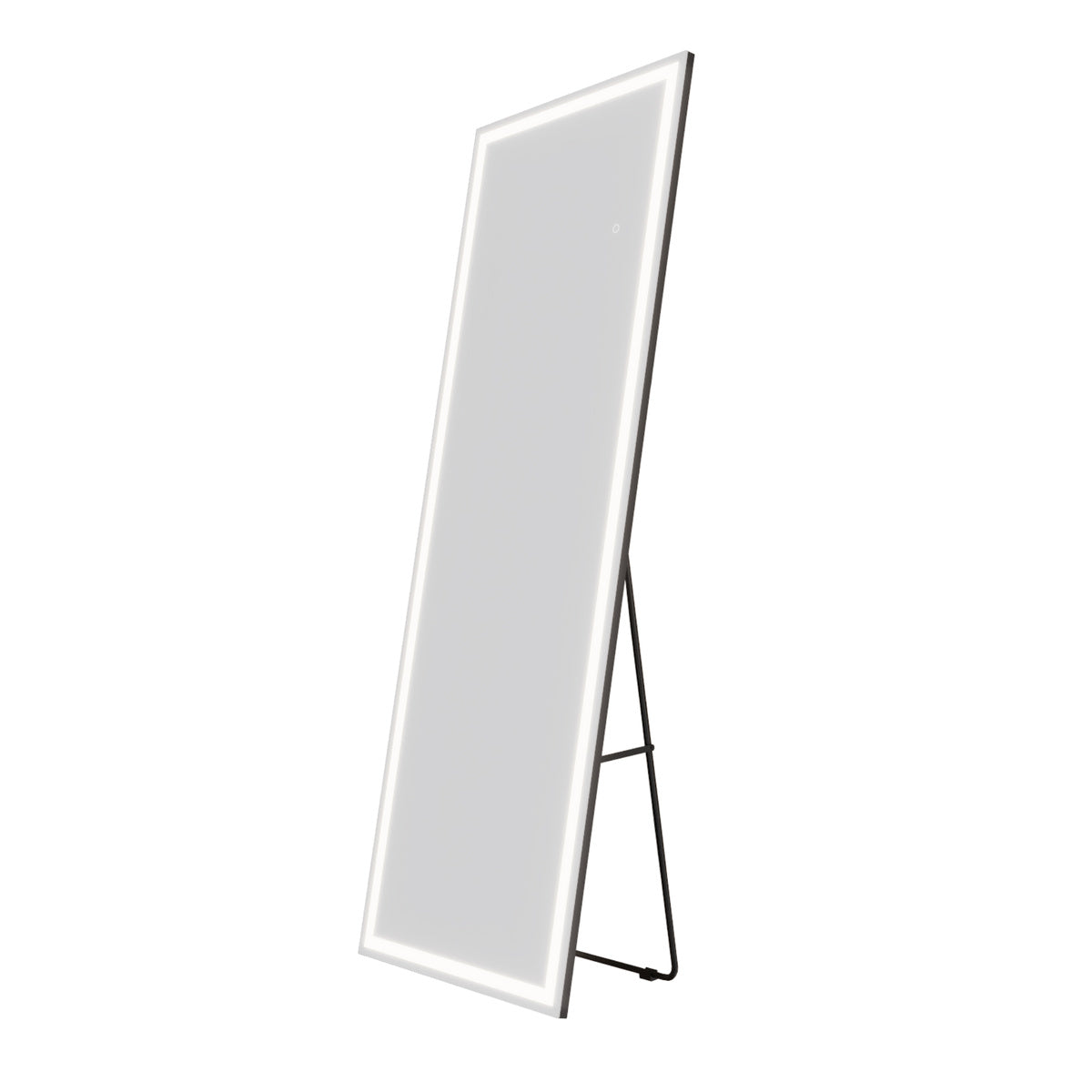 Nivor 65"x22" Dimmable LED Full-Length Floor Framed Mirror with Stand, 3-Color Lights & Wall-Mount Option