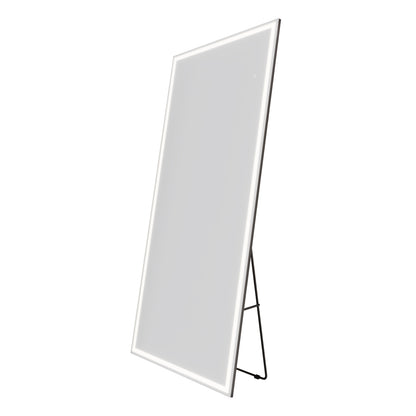 Nivor 80"x36" Dimmable LED Full-Length Floor Framed Mirror with Stand, 3-Color Lights & Wall-Mount Option