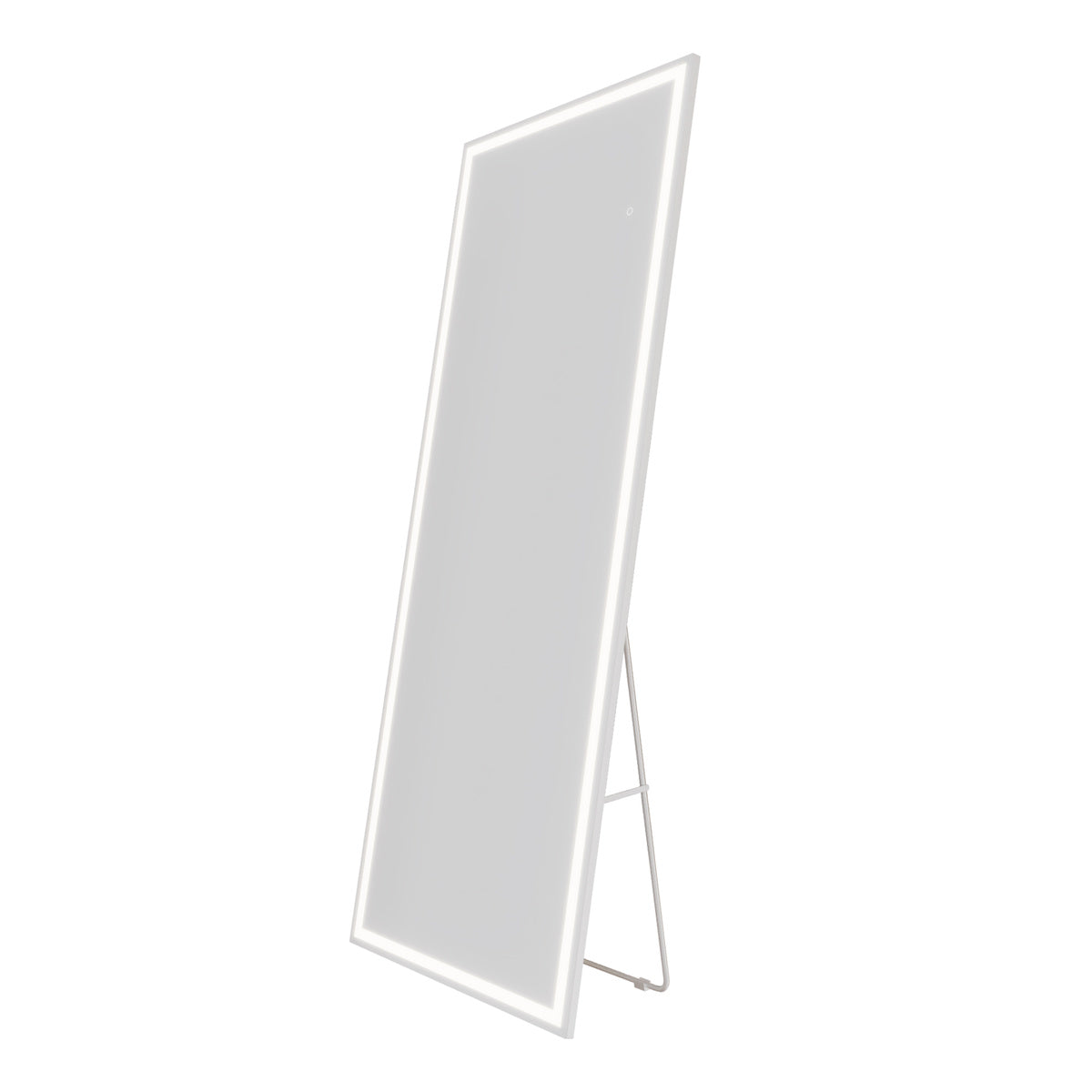 Nivor 75"x28" Dimmable LED Full-Length Floor Framed Mirror with Stand, 3-Color Lights & Wall-Mount Option