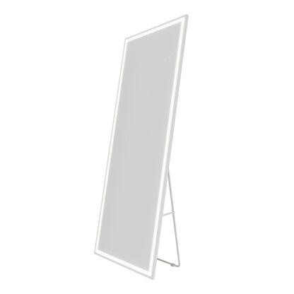 Nivor 75"x28" Dimmable LED Full-Length Floor Framed Mirror with Stand, 3-Color Lights & Wall-Mount Option