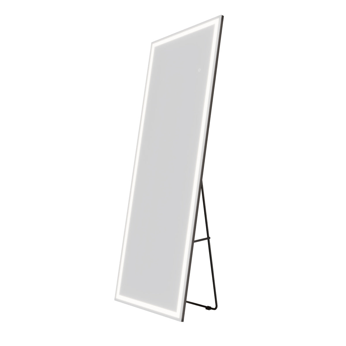 Nivor 67"x24" Dimmable LED Full-Length Floor Framed Mirror with Stand, 3-Color Lights & Wall-Mount Option