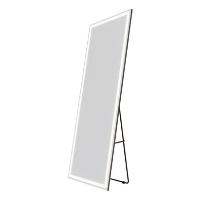Nivor 67"x24" Dimmable LED Full-Length Floor Framed Mirror with Stand, 3-Color Lights & Wall-Mount Option