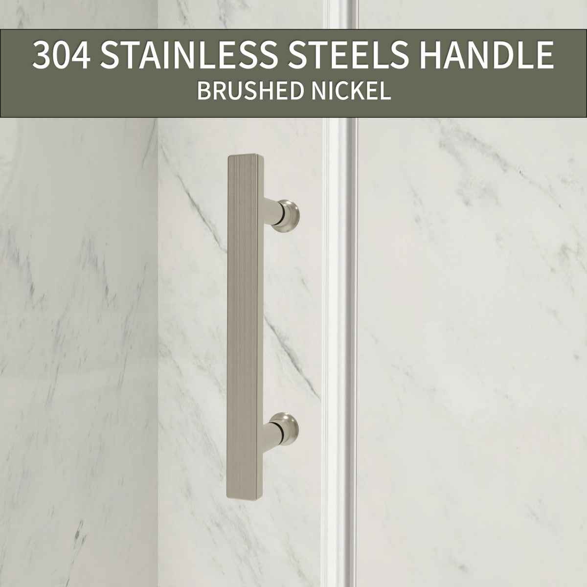 Holden 50-54.W x 70.H Easy Clean Double Framed Sliding Shower Door with 1/4" (6mm) Clear SGCC Tempered Glass, Brushed Nickel Finish,Burshed Nickel (Copy)