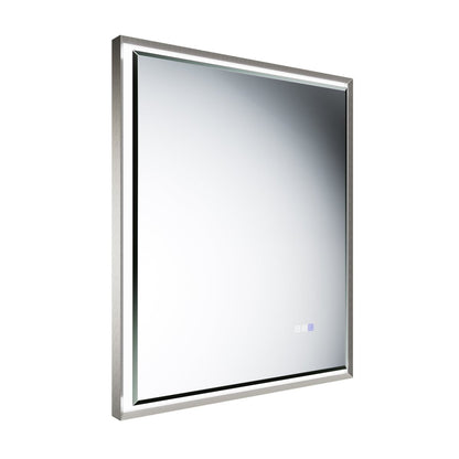 30"W x 36"H Lighted Mirrors | Verloar Brushed Nickel Front-Lit Mirror