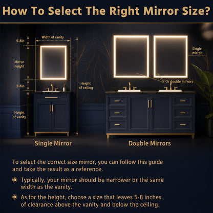Solen 96" x 36" Frameless Rectangular Lighted Vanity Mirror with Anti-Fog and Bright LED Lighting Bathroom mirror
