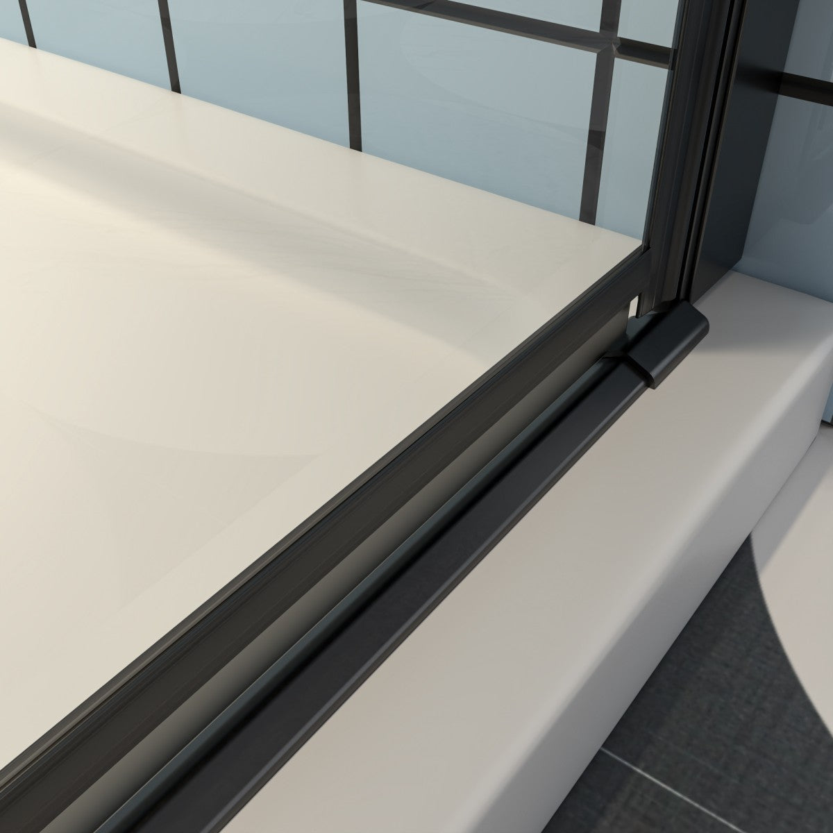 Exbrite Adapt Bifold Shower Door 30-32 in.W x 72 in.H Pivot Swing Shower Doors,Matte Black,Tempered Shower Glass - ExBriteUSA