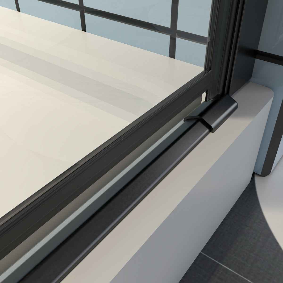 Classy 36-38" W x 72" H Pivot Semi-Frameless Glass Shower Door in Black