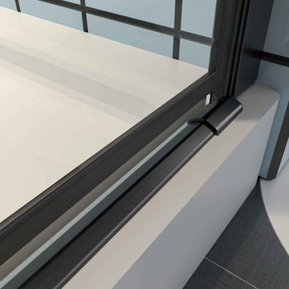 Classy 36-38" W x 72" H Pivot Semi-Frameless Glass Shower Door in Black