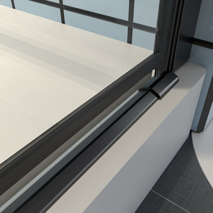 Classy 28-30"x72" Frameless Shower Door in Matte Black,Water Repellent Glass with Seal Strip Parts and Handle,6mm Glass Shower Door - ExBriteUSA