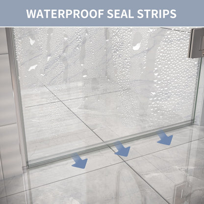 Valor Shower Door 24in.W x 72in.H Semi-Frameless Hinged Shower Door,Shower Room Glass Door with Clear Tempered Shower Glass Panel,Chrome