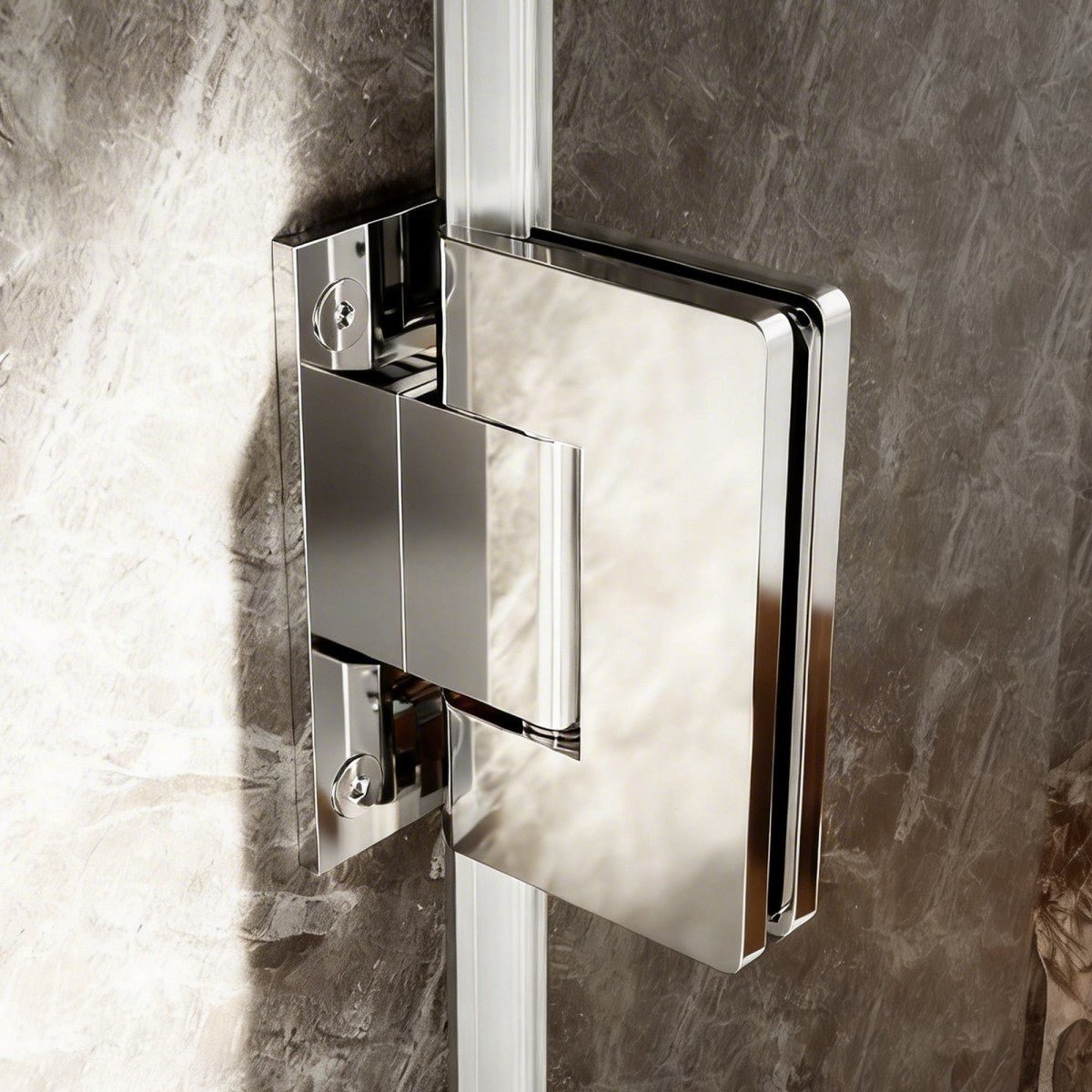 35-36" x 74" Chrome Frameless Hinged Shower Door, Easy Clean | ExBrite Valor-N Series