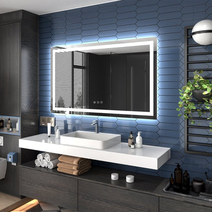 Modern bathroom with a sink, mirror, and decorative elements.