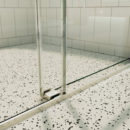 ExRoll 44-48" x 74" Frameless Shower Sliding Glass,Brushed Nickel,Water Repellent Glass Shower Door,Explosion-proof,Easy-to-clean coating