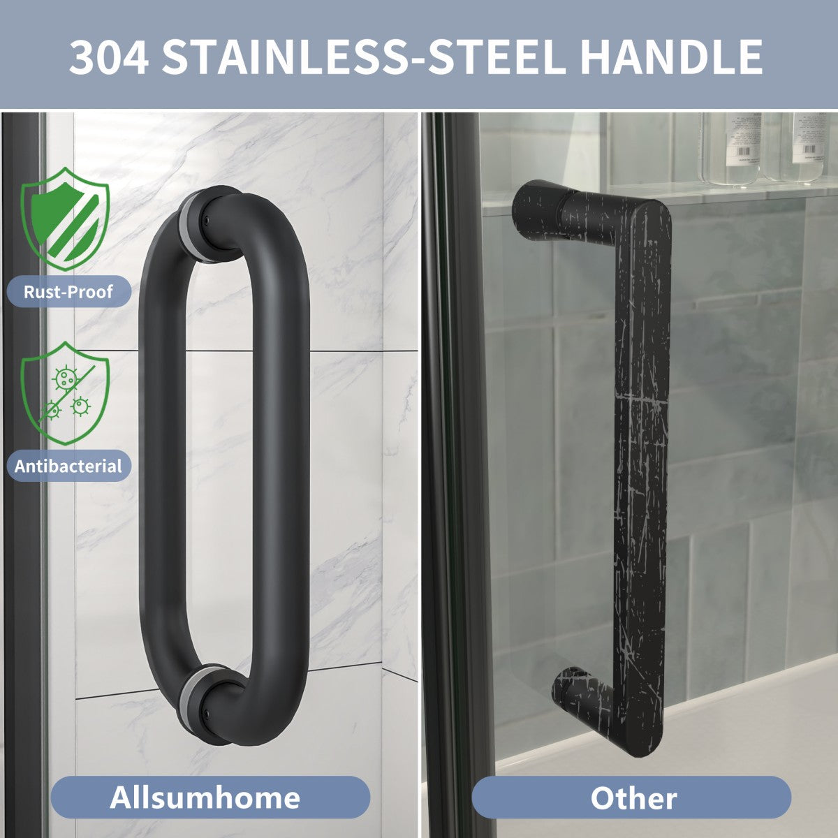 Valor Shower Door 24in.W x 72in.H Semi-Frameless Hinged Shower Door,Shower Room Glass Door with Clear Tempered Shower Glass Panel,Black