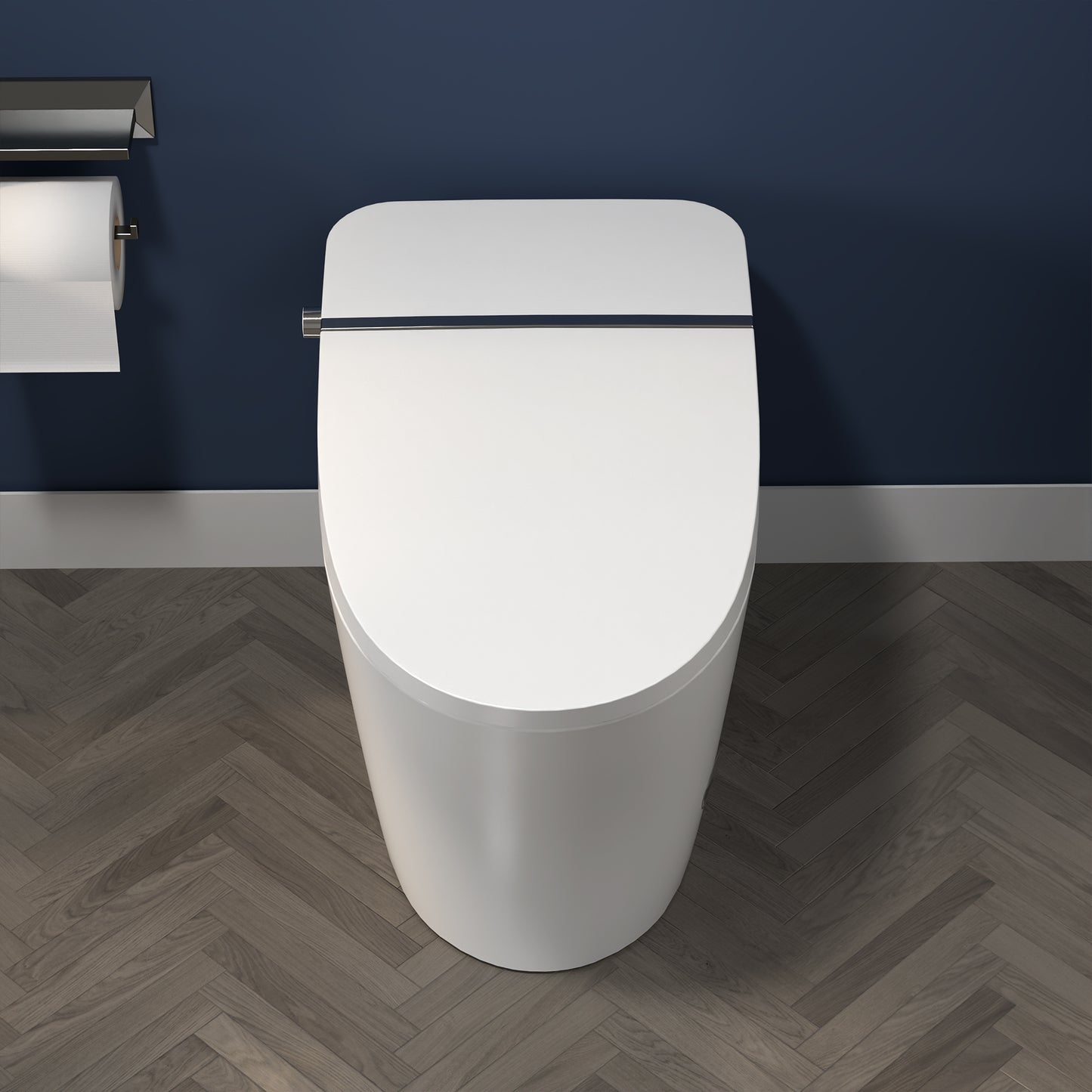 ExBrite Smart Toilet,Bidet with Self-Cleaning Nozzle,Dual Flush 1-1.28 GPF,Clear at room temperature,Knob Control,Power Outage Flushing,Soft Close