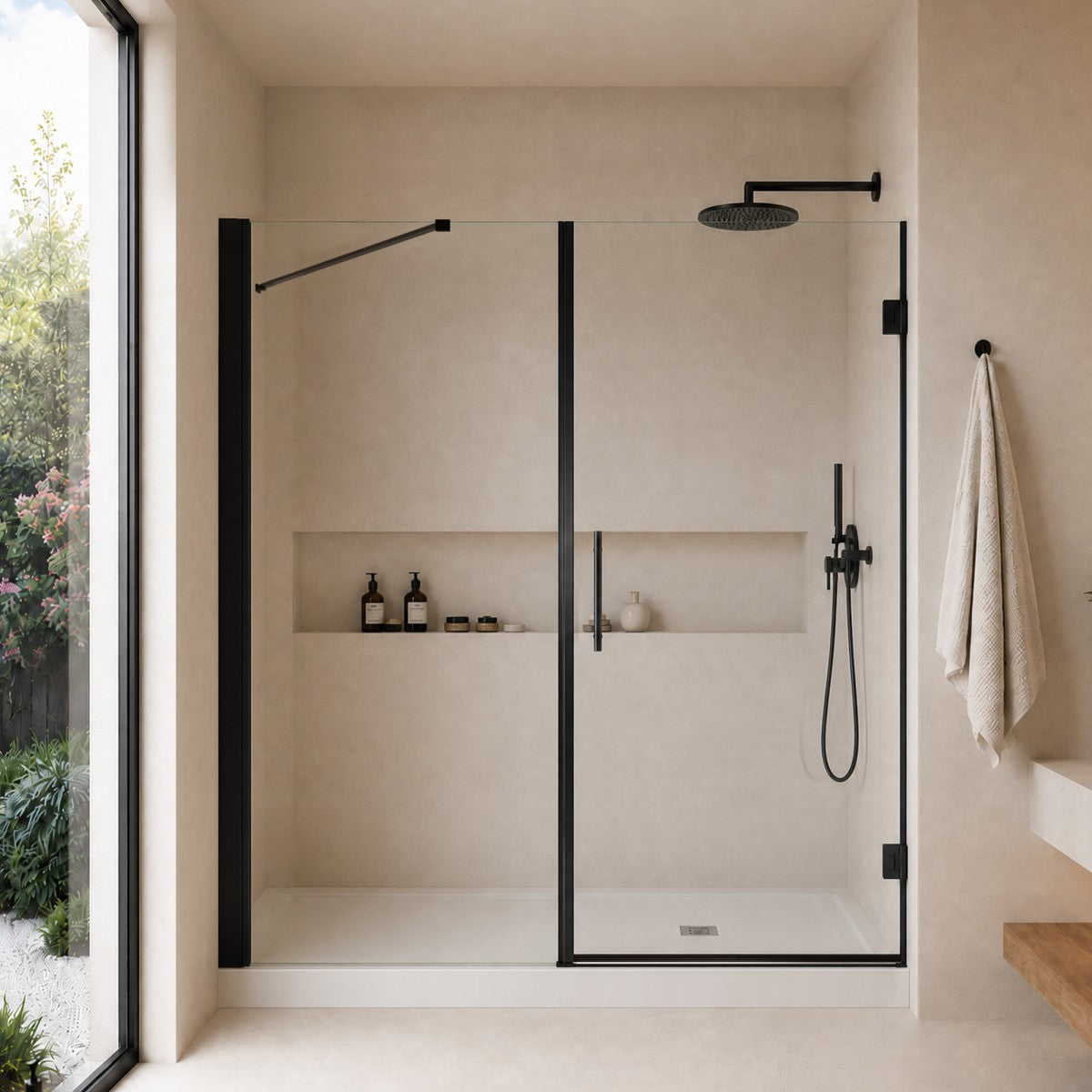 Custom Made Shower Doors | Hinged 10mm SGCC Tempered Glass Enclosure with Customizable Hardware