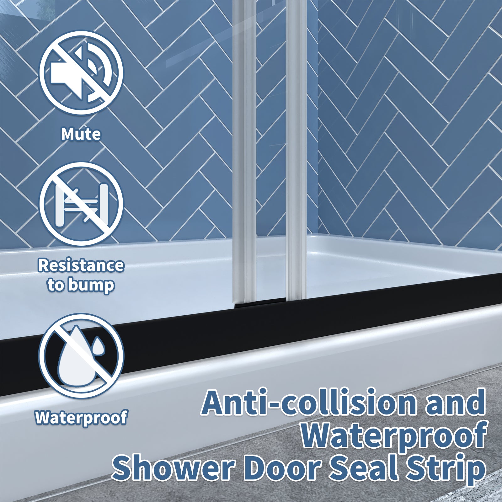 Glide 50-54 in. W x 70 in. H Sliding Glass Shower Doors Frame in Black