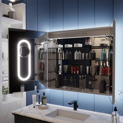 Illusion 36" x 32" LED Surface or Recessed Medicine Cabinet with Mirror Front and Back Light