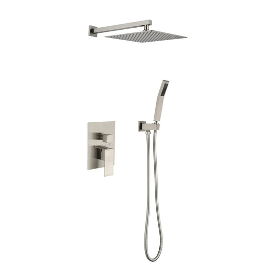 3PSQ Exbrite 12' Rain Shower Head Systems Wall Mounted Shower,Brushed Nickel - ExBriteUSA