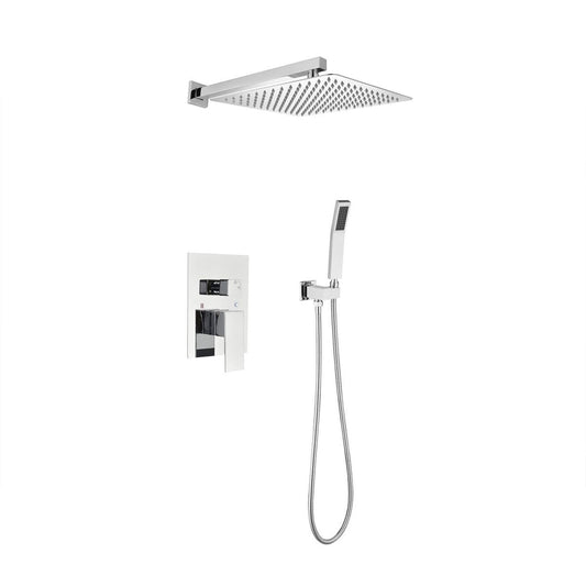 3PSQ Exbrite 12' Rain Shower Head Systems Wall Mounted Shower,Chrome