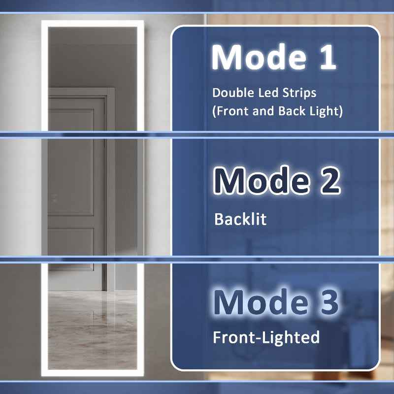 Allsum 20-1/8" x 70-1/8" Lighted Frameless Single Door Medicine Cabinet