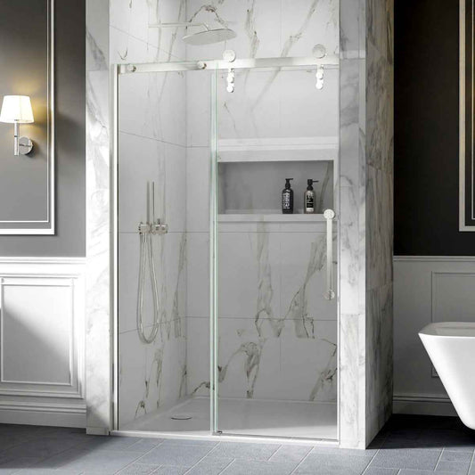 44-48" x 76" Frameless Sliding Shower door,Chrome,Easy clean|ExBrite Elysian-G Series