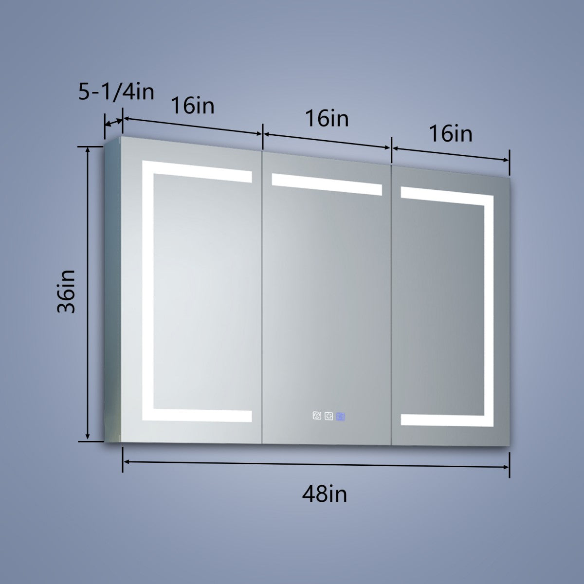 Boost-M2 48" W x 36" H Bathroom Light Medicine Cabinets with Vanity Mirror Recessed or Surface