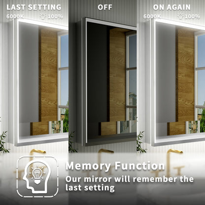 Ample 48" W x 36" H LED Lighted Chrome Medicine Cabinet with Mirror and Shelves for Bathroom Recessed or Surface Mount