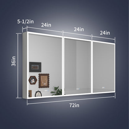 Measurement chart of a wall-mounted display case with dimensions on a dark background