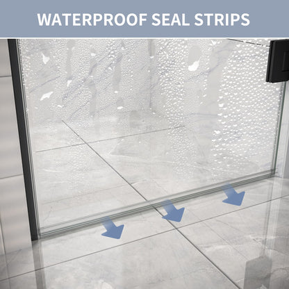 Valor Shower Door 24in.W x 72in.H Semi-Frameless Hinged Shower Door,Shower Room Glass Door with Clear Tempered Shower Glass Panel,Black
