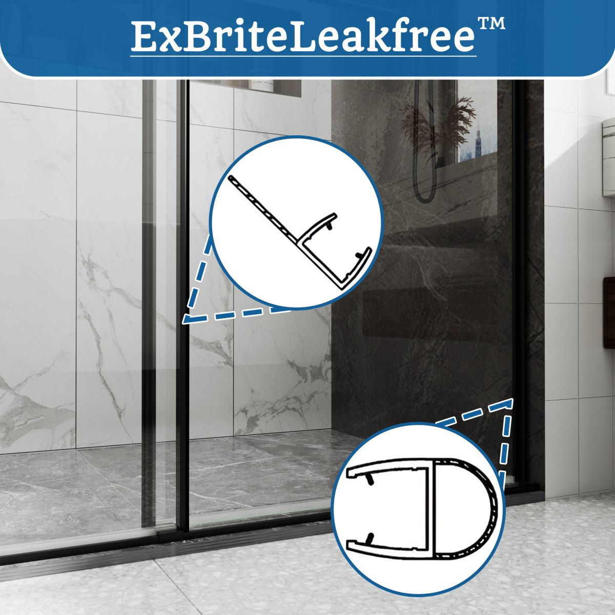 ExBriteLeakfree PVC water guard strip and sealing system, preventing leaks and water damage with durable deformation-resistant materials.
