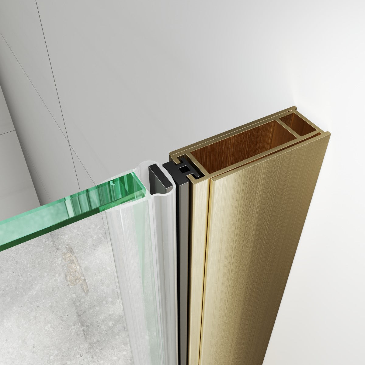 Classy 30-32"x72" Frameless Shower Door in Brush Gold,Water Repellent Glass with Seal Strip Parts and Handle,6mm Glass Shower Door