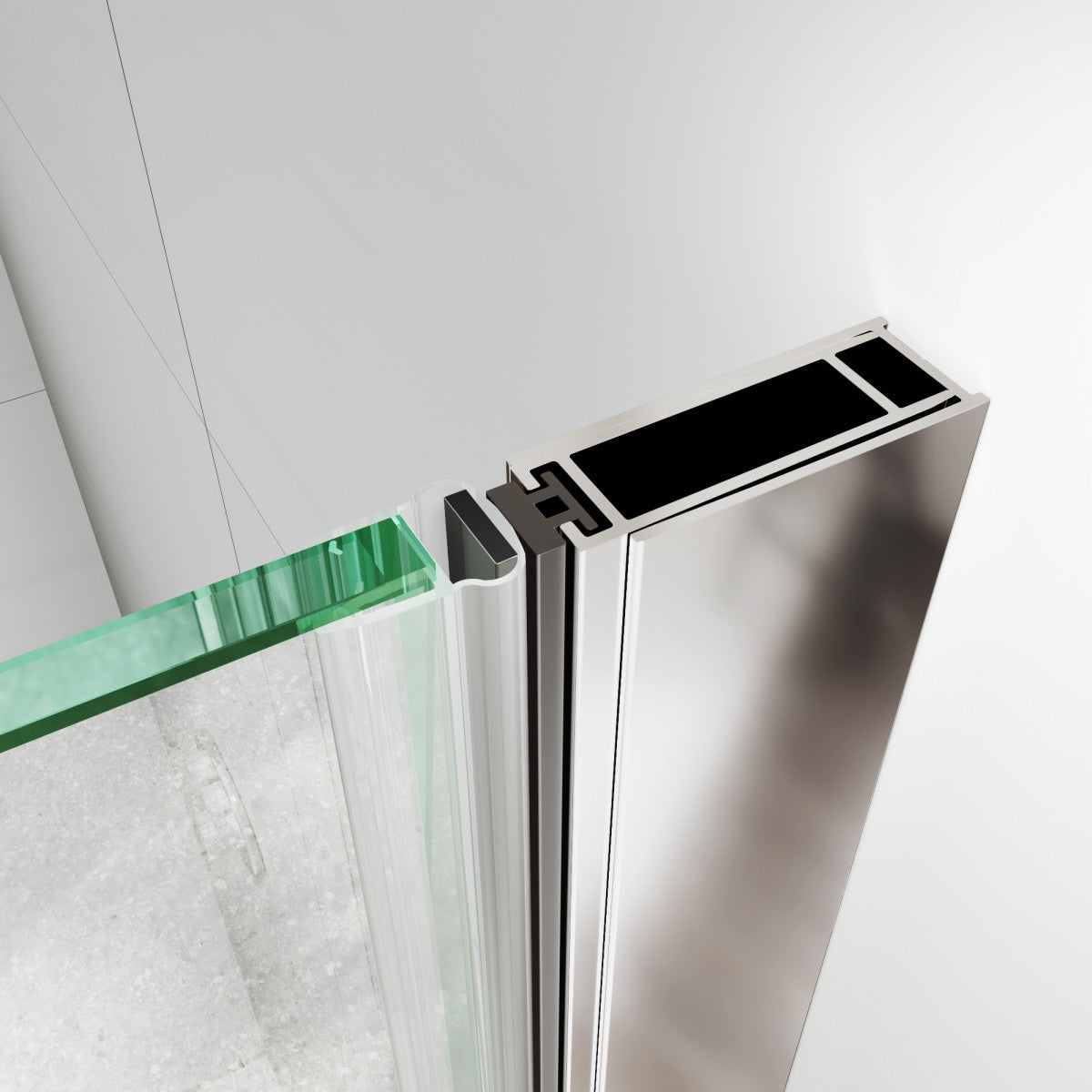 Classy 32-34" W x 72" H Pivot Shower Door Semi-Frameless,Chrome Install Glass Shower Door